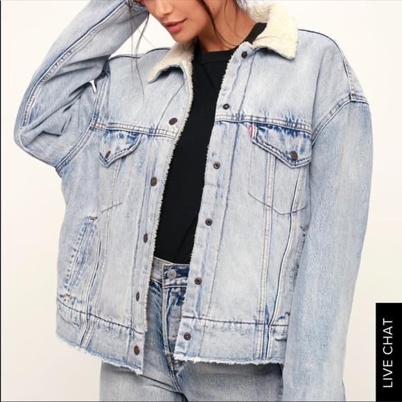 oversized sherpa jacket levis